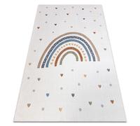 Tapis BONO 8302 Arc-en-ciel coeurs crème / marron 180x270 cm