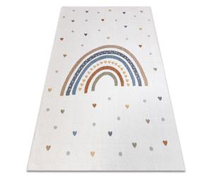 Tapis BONO 8302 Arc-en-ciel coeurs crème / marron 200x290 cm