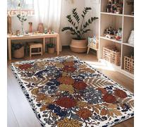 Tapis botanique à motif floral d'automne chrysanthème 1,2 x 1,8 m