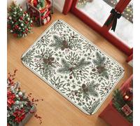 Tapis botanique pommes de pin d'hiver et baies 0,6 x 0,9 m