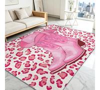Tapis Bottes de cowboy roses Motif léopard pour salon, tapis antidérapant et doux lavable Antidérapant, à poils courts et ne perd pas ses poils pour chambre à coucher - Sud-Ouest 80 x 150 cm