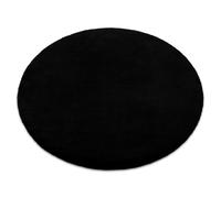 Tapis BUNNY cercle noir IMITATION DE FOURRURE DE LAPIN cercle 120 cm