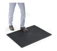 Tapis caillebotis caoutchouc naturel 60x80cm - Noir