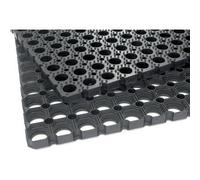 Tapis caillebotis en caoutchouc Scriper, noir