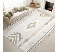 Tapis Campagne Vintage À Poils Courts Exotique Tribal Doux Symétrique Luxueux Abstrait Géométrique - Tapis Doux Moelleux 120 x 160 cm, Antidérapant Chambre à Coucher Moquette, Ne Perd Pas Ses Poils
