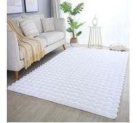 Tapis - CARPETTEX - 160x230 cm - Blanc - Poil long - Effet 3D