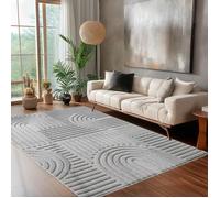 Tapis - CARPETTEX - Modèle 3D - Gris - 140 x 200 cm - Poil long