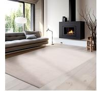Carpettex Tapis Moelleux Moderne à Poil Court, uni, avec Une Face inférieure Lavable et Doux, Couleur: Beige, Taille: 200 x 290 cm