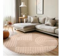 Tapis - CARPETTEX - Rond - 160 cm - Rose - Style Bohème et Scandinave - Motifs 3D
