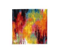 Tapis carré 100x100 multicolore motif géométrique pour salon et chambre