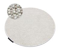 Tapis CASABLANCA LOOP cercle blanc / beige bou oux cercle 133 cm