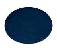 Tapis cercle POSH Shaggy bleu foncé très épais en peluche antidérapant lavable cercle 80 cm