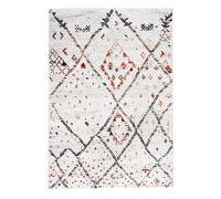 tapis chambre 100x100 tissé crème carré motif berbère LYN8 MORA