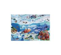tapis chambre 100x140 tissé bleu rectangle motif enfant NAPPE BANQUISE A