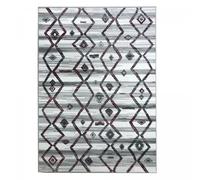 tapis chambre 60x110 tissé gris et noir rectangle motif berbère LYN1 LABER
