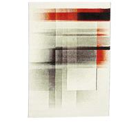 tapis chambre 60x110 tissé gris et noir rectangle motif géométrique LYN8 NORAMI