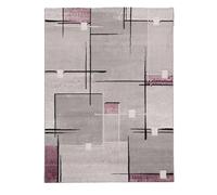 tapis chambre 60x110 tissé pourpre rectangle motif abstrait NOVA