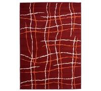 tapis chambre 60x110 tissé rouge rectangle motif abstrait LYN1 MALMO
