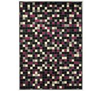 tapis chambre 80x150 tissé fuchsia rectangle motif géométrique LYN1 PIXELY