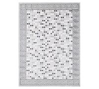 tapis chambre 80x150 tissé gris clair rectangle motif géométrique LYN7 BERIM