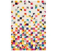 tapis chambre 80x150 tissé multicolore rectangle motif géométrique LYN6 BOUTIK
