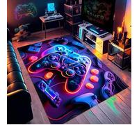 Tapis Chambre Ado 3D 80x160cm - Tapis en Flanelle à Motif Graffiti Gaming - Antidérapant Tapis Doux et Durable pour Garçon Adulte
