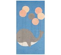 Tapis Chambre d'Enfant Motif Baleine 80 x 150 cm en Coton Bleu Balabang