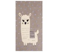 Tapis Chambre d'Enfant Motif Lama 80 x 150 cm en Coton Marron Lubuk