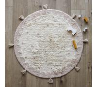 Tapis Chambre Enfant Coton Lavable À Pois Mallen Blanc Diam 110cm
