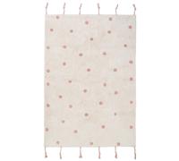 Tapis Chambre Enfant Coton Lavable À Pois Nümi Rose Nude 100X150