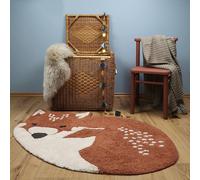 Tapis Chambre Enfant Coton Lavable Little Wolf Multicolore 60X110