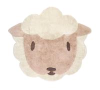 Tapis Chambre Enfant Coton Lavable Petit Mouton Lolho Blanc Cassé Diam 110cm