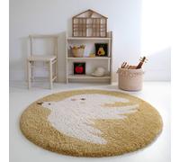 Tapis Chambre Enfant Petit Oiseau Bohemian Bird Miel Diam 120cm