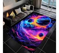 Tapis Chambre Pour Garçons Ado Enfant, Tapis Sol Gaming Deco Chambre Gamer, Tapis Salon Motifs Ciel Étoilé Galaxie Spatiale Style Moderne, Carpets Salle De Jeux Flanelle Doux (Pourpre,160x230cm)