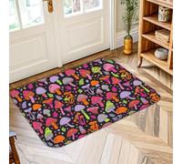 Tapis champignon, fantaisie et ludique à pois d'automne en éponge à poils courts pour entrée, salle de bain, buanderie, décoration de chevet, 0,6 x 0,9 m