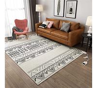 Tapis Chauffant Boho, Tapis Chauffants à Motif géométrique Noir/Blanc/Gris, pour Salon Chambre,C,55CM*90CM
