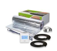 Tapis chauffant en aluminium 150 W/m² 15 m² + thermostat E51, parquet stratifié, vinyle sur HDF
