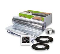 Tapis chauffant en aluminium 150 W/m² 15 m² + thermostat M2 blanc parquet stratifié vinyle sur HDF