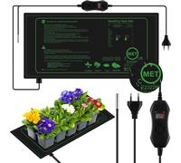 Tapis chauffant pour plantes - Tapis de culture avec thermostat - Pour la germination des semis - Contrôle intelligent de la température - 52,5 x 25 cm - Noir