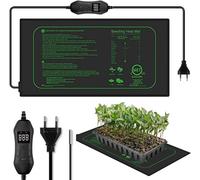 Tapis chauffant pour plantes - Tapis de culture pour semis - Croissance optimale - Thermostat intégré - 25 x 525 cm - Noir