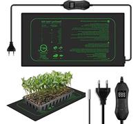Tapis chauffant pour plantes - Tapis de culture pour semis - Croissance optimale - Thermostat intégré - 25 x 525 cm - Noir