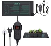 Tapis chauffant pour plantes - Thermostat pour tapis de culture - Pour la croissance des semis - Étanchéité IP67 - 52 x 25 cm - Noir