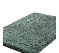 Tapis chenille absorbant pour sols de salle de bain, densité de poils optimisée et design arrière pour un contact constant (vert)