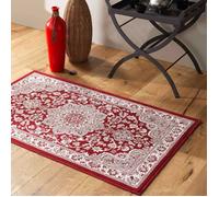 Douceur d'Intérieur – Tapis rectangle Cherine – 68 x 110 cm – Viscose tissée – Rouge