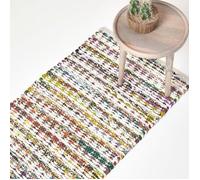 Tapis Chindi - Chindi - 66 x 200 cm - 100% coton recyclé - Multicolore - Motif triangles