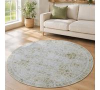 Tapis Circulaire à Fleurs Rétro,Tapis Velouté pour Aménagement Intérieur | Diamètre 120cm,Support Anti Glisse,Traitement Anti Salissure,Destiné à un Usage Quotidien Dans les Pièces Intérieures