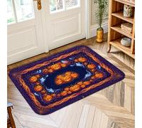 Tapis citrouilles en éponge à poils courts pour décoration d'intérieur - Ne perd pas ses poils - Pour salle de bain, buanderie, cuisine, entrée - 60 x 0,9 m