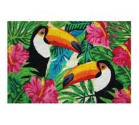 Tapis coco blanchi toucans / pvc 40x60 cm