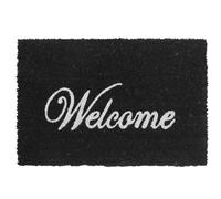 Tapis Coco Relaxdays «Welcome», 60×40 cm, antidérapant, Tout-Temps, intérieur/extérieur, Noir