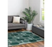 Tapis - Collection Cafe Beneffito - Green Eggs - Tapis à Motifs, Finition Artisanale, Tissage en Belgique - Tapis d'intérieur moderne et doux - Rectangulaire - 140 x 200 cm TURQUOISE G